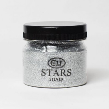 Metallic tinsels STARS Silver 100g - ELF030/100